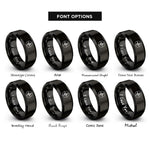 font options for inside engraving on black compass rings