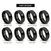 font options for inside engraving on black compass rings