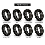 font options for inside engraving on black compass rings