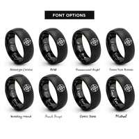 font options for inside engraving on black compass rings