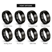font options for inside engraving on black compass rings