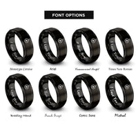 font options for inside engraving on black compass rings