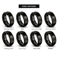 font options for inside engraving on black compass rings