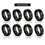 font options for inside engraving on black compass rings