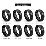 font options for inside engraving on black compass circle rings