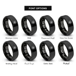 font options for inside engraving on black compass circle rings