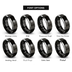 font options for inside engraving on black & gray compass crest shield rings