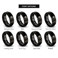 font options for inside engraving on black compass crest shield rings