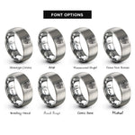 font options for inside engraving on silver compass crest shield rings