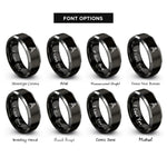 font options for inside engraving on black & silver compass drafting rings