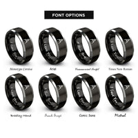 font options for inside engraving on black & silver compass drafting rings