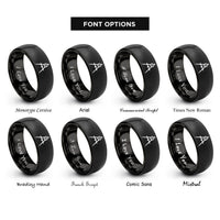 font options for inside engraving on black compass drafting rings