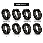 font options for inside engraving on black compass drafting rings