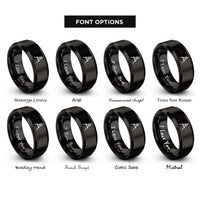 font options for inside engraving on black compass drafting rings