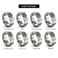 font options for inside engraving on gray compass drafting rings
