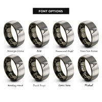 font options for inside engraving on gunmetal & silver compass drafting rings