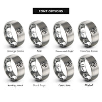font options for inside engraving on gray compass rings