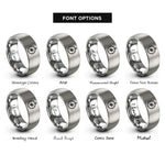 font options for inside engraving on gray compass rings
