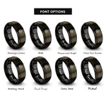 font options for inside engraving on gunmetal & black compass rings
