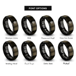 font options for inside engraving on gunmetal & black compass rings
