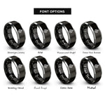 font options for inside engraving on black & gray compass halftone rings