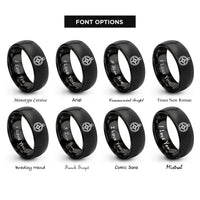 font options for inside engraving on black compass halftone rings