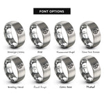font options for inside engraving on grey compass halftone rings