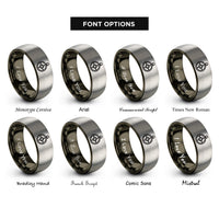 font options for inside engraving on gunmetal & gray compass halftone rings