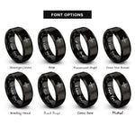 font options for inside engraving on black compass n e s w rings
