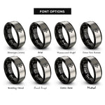 font options for inside engraving on black & grey compass needle rings