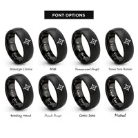 font options for inside engraving on black compass needle rings