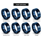 font options for inside engraving on blue compass north rings