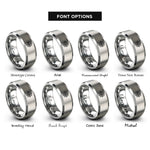 font options for inside engraving on gray compass north rings