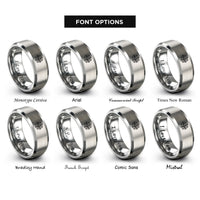 font options for inside engraving on gray compass north rings