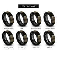 font options for inside engraving on gunmetal & black compass paw rings