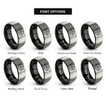 font options for inside engraving on black & gray compass rope rings