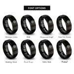 font options for inside engraving on black compass rope rings