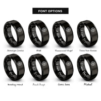 font options for inside engraving on black compass rope rings