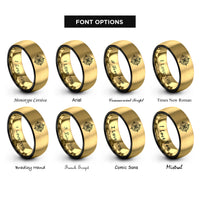 font options for inside engraving on black & gold compass rose rings
