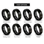 font options for inside engraving on black compass rose rings