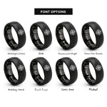 font options for inside engraving on black compass rose rings