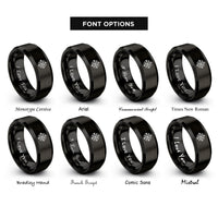 font options for inside engraving on black compass rose rings