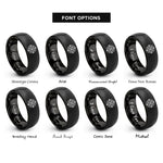 font options for inside engraving on black compass rose rings