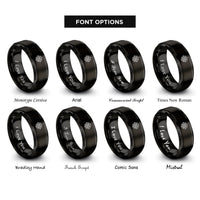 font options for inside engraving on black compass rose rings