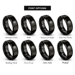 font options for inside engraving on black compass rose rings