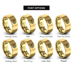 font options for inside engraving on gold compass rose rings
