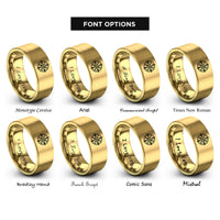 font options for inside engraving on gold compass rose rings