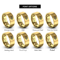 font options for inside engraving on gold compass rose rings