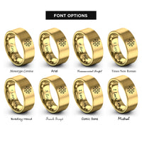 font options for inside engraving on gold compass rose rings
