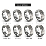 font options for inside engraving on silver compass rose rings